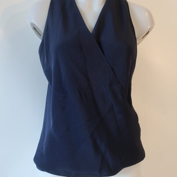 Womens Shag Boutique Navy Crossover Tank Blouse M - Picture 3 of 7